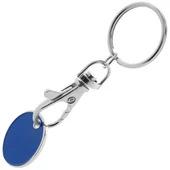 "'Shopping" kulcstartó - bevásárlókocsi érmével - kék