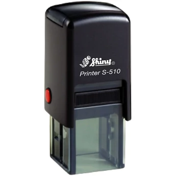 Shiny - S-510 bélyegző - 12 x 12 mm - fekete ház / natúr párna