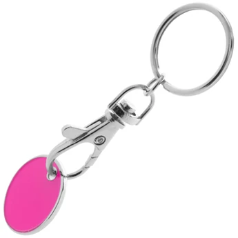 "'Shopping" kulcstartó - bevásárlókocsi érmével - pink